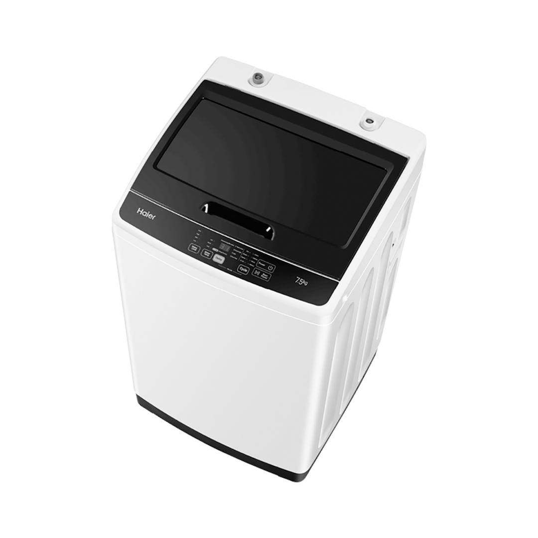 HAIER 7.5KG WHITE WITH BLACK LID TOP LOAD WASHING MACHINE image 1